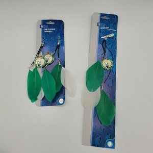 NBA Boston Celtics Earrings and Fan Feather set Gr